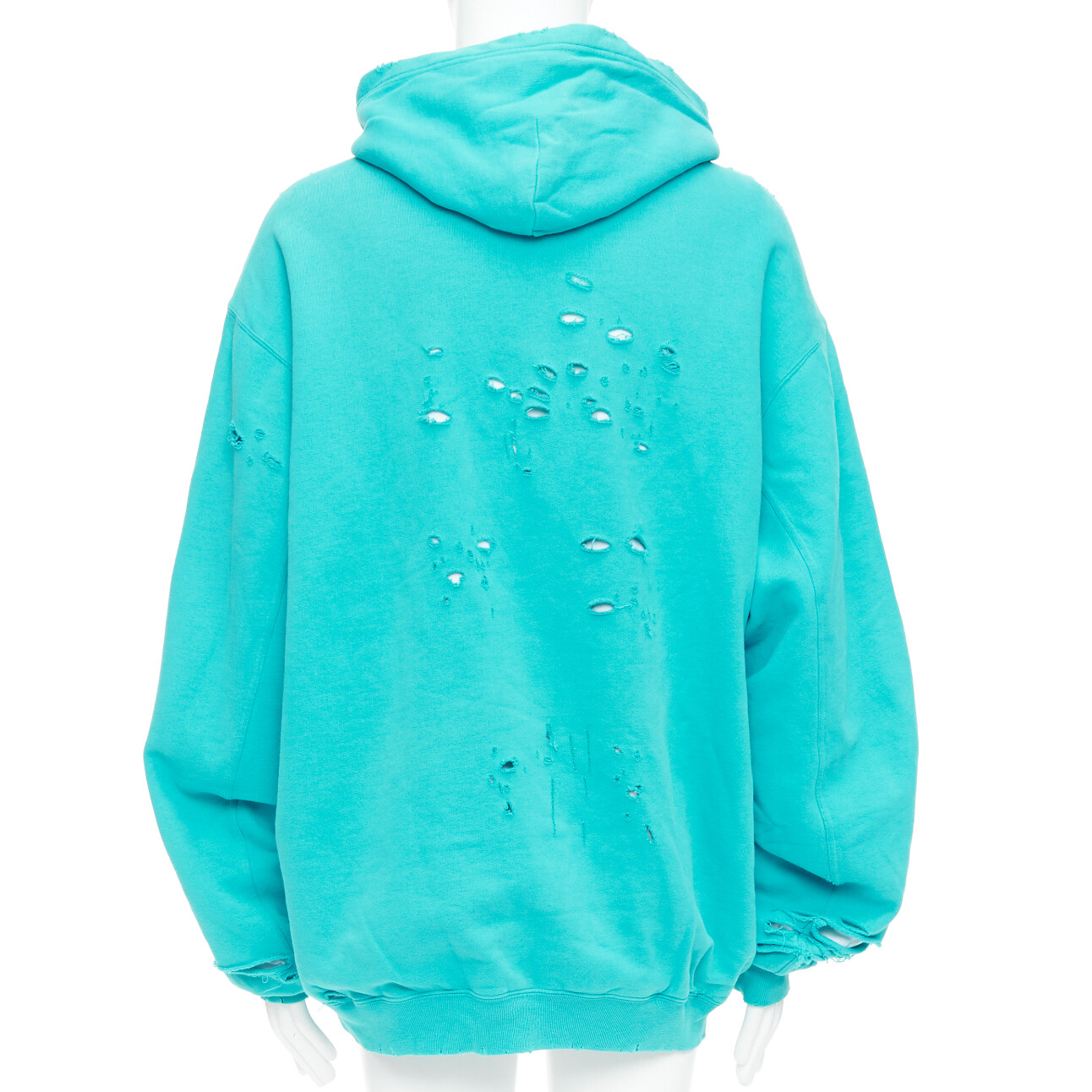 【送料&関税込】Balenciaga Destroyed Layered Hoodie BALENCIAGA Men's Double-layer Destroyed Hoodie In Blue