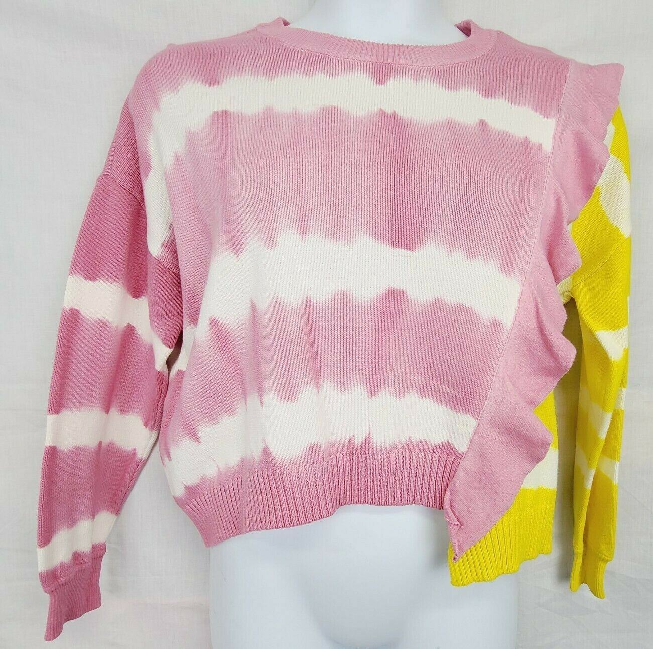 【THE ATTICO】 ピンク×黄 tie-dye crochet knit THE ATTICO】 ピンク×黄 tie-dye crochet knit
