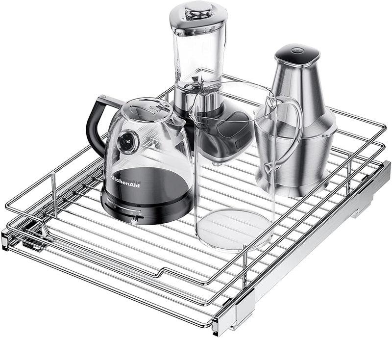 Slide Out Pull Out Cabinet Organizer Drawer Storage Stainless Steel 12.4"x16.5"