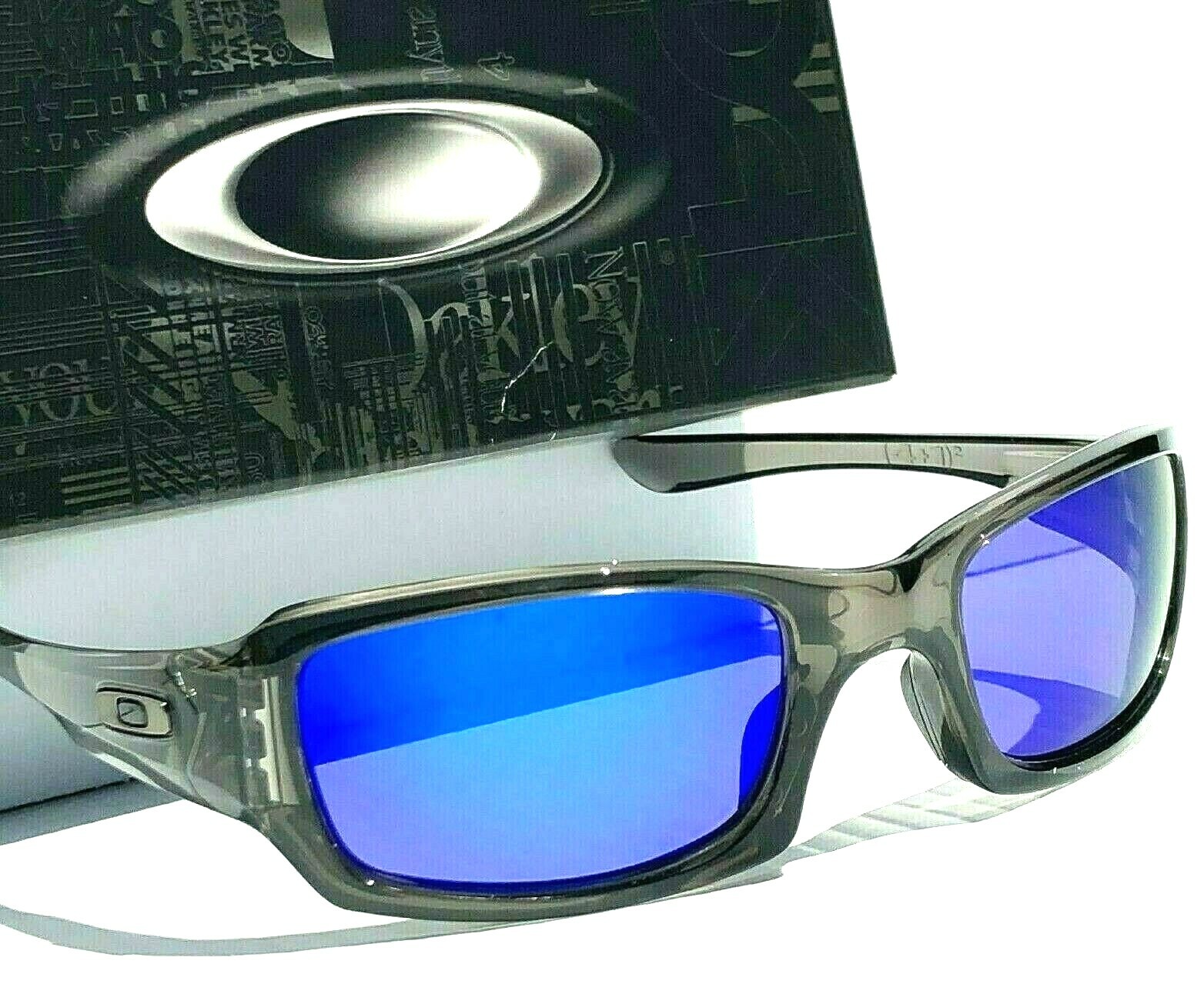 NEW Oakley FIVES Squared Grey Smoke POLARIZED Galaxy Blue NEW Oakley FIVES Squared Grey Smoke POLARIZED Galaxy Blue