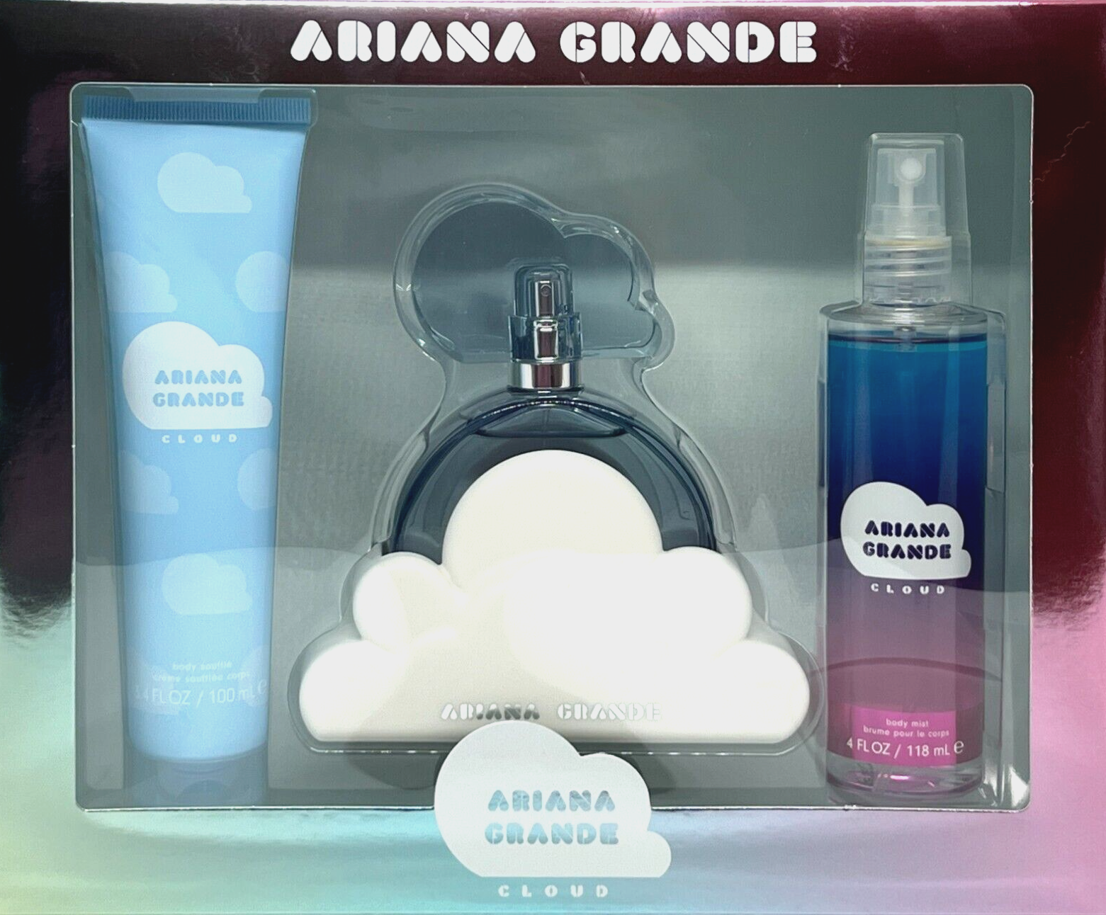 ARIANA GRANDE CLOUD 3 PCS GIFT SET EDP 3.4 Oz, BODY MIST