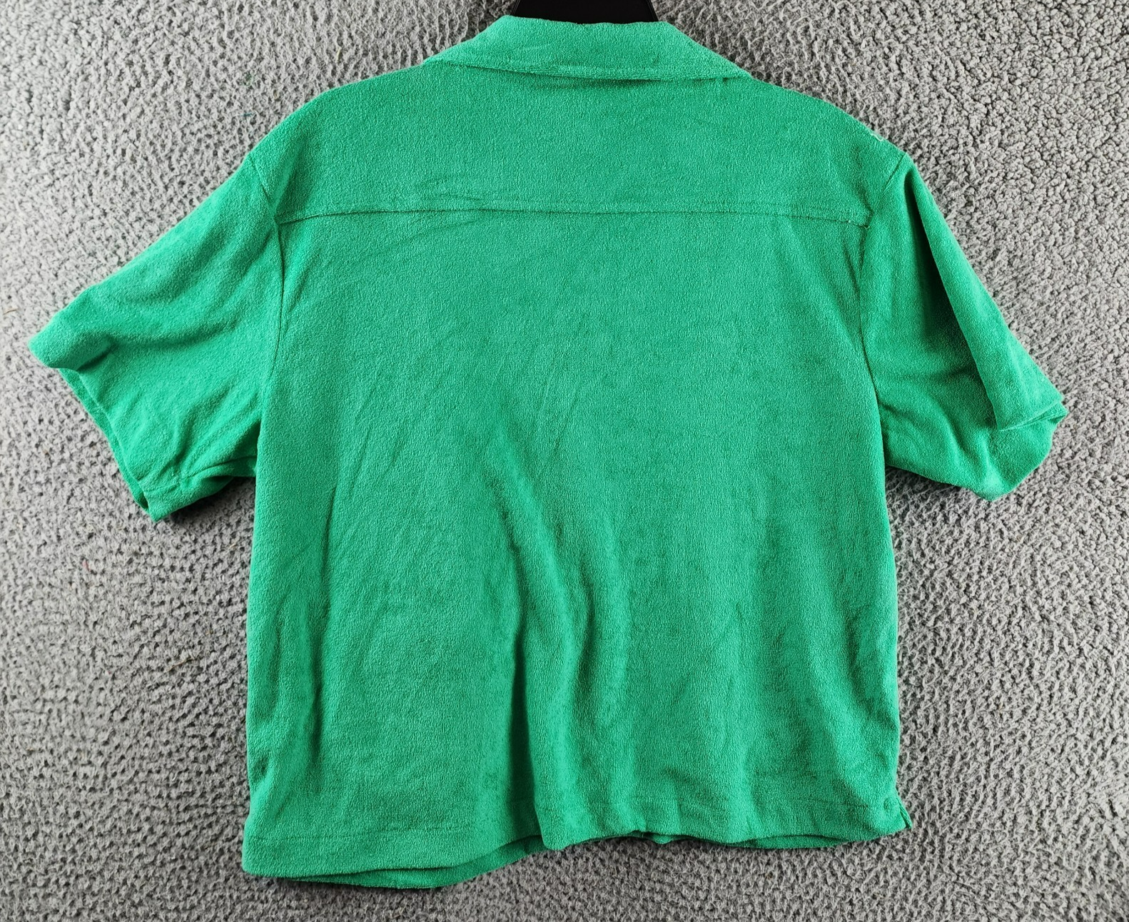Elan Button Front Cover Up Shirt Women's S Green Bright Collared Pockets S/S - Picture 12 of 14