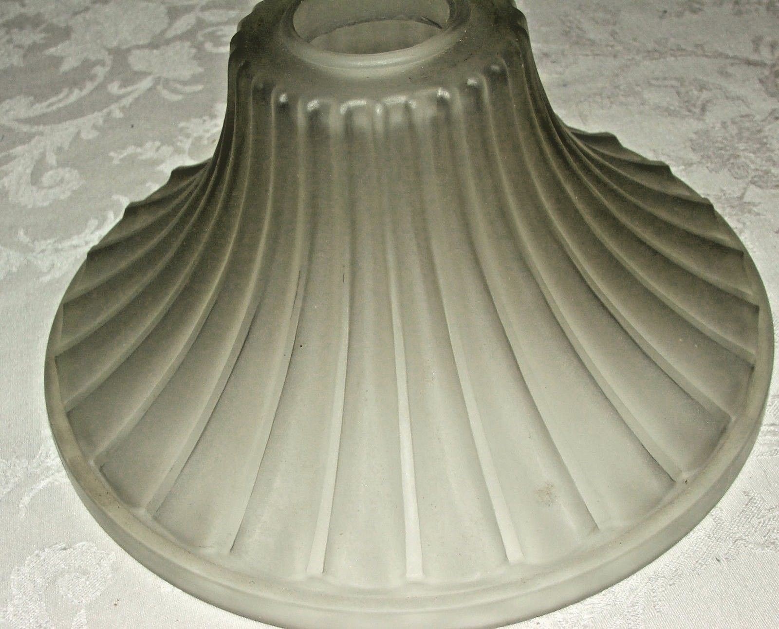 Murray Feiss Frosted Ribbed Glass Hanging Light Fixture Lamp Shade