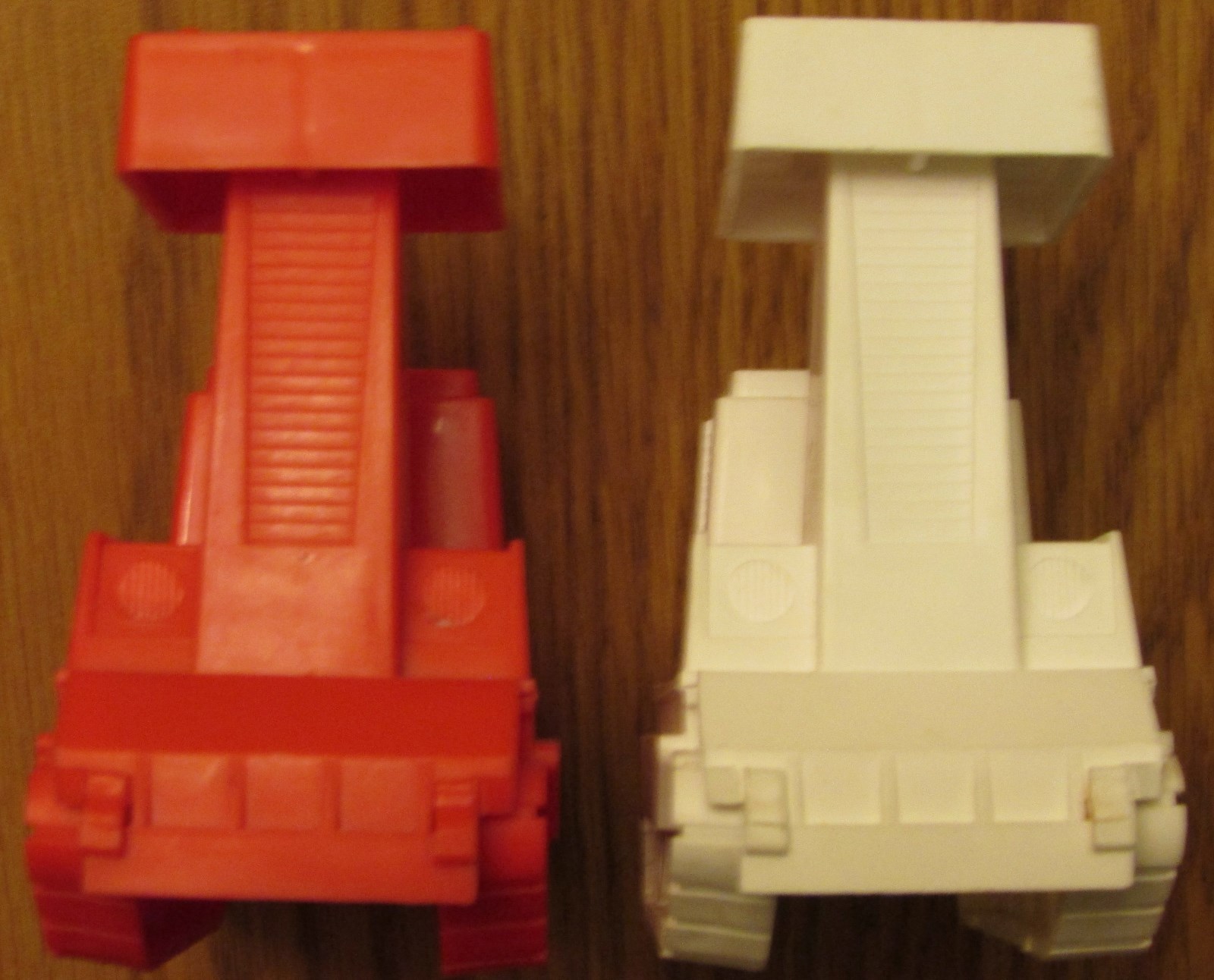 1966 Mattel Major Matt Mason CAT TRAC Lot of 2, Red & White, Good Condition