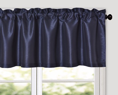 Aiking Home Solid Faux Silk Window Unlined Valance 56''x16'', ( 1-PACK )