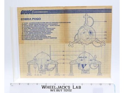 Cobra Pogo 1987 ORIGINAL Instructions Blueprints G.I. Joe Hasbro Action Figure