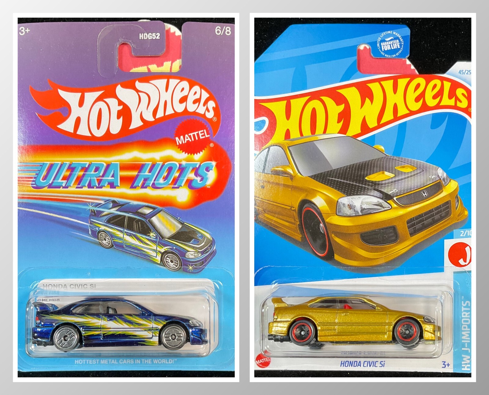 Honda Civic SI Blue & Gold Hot Wheels Ultra Hots & 2024 Gold