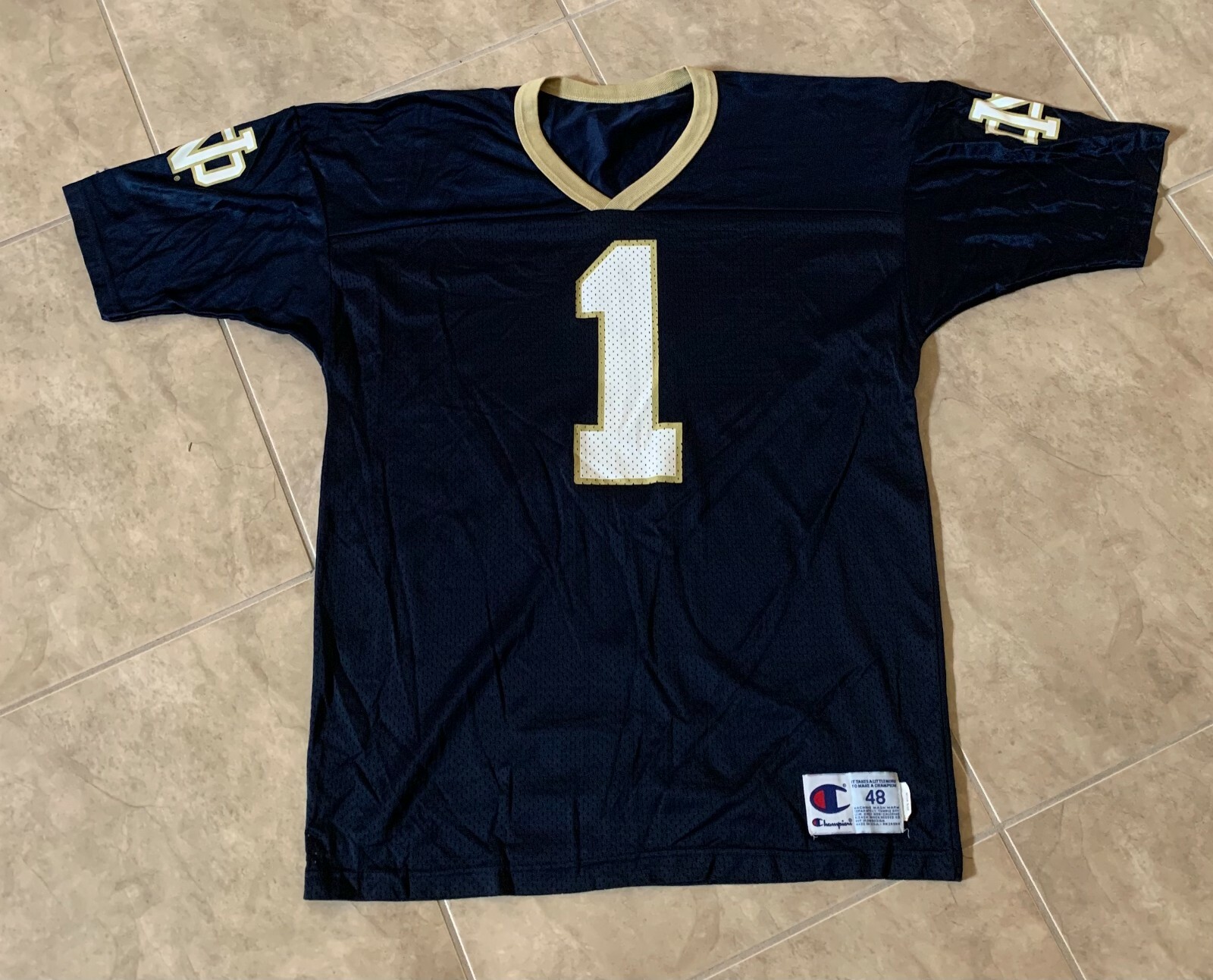 Champion Notre Dame Fighting Irishフットボール Champion Notre Dame Fighting Irish #1 Blue w/White Gold