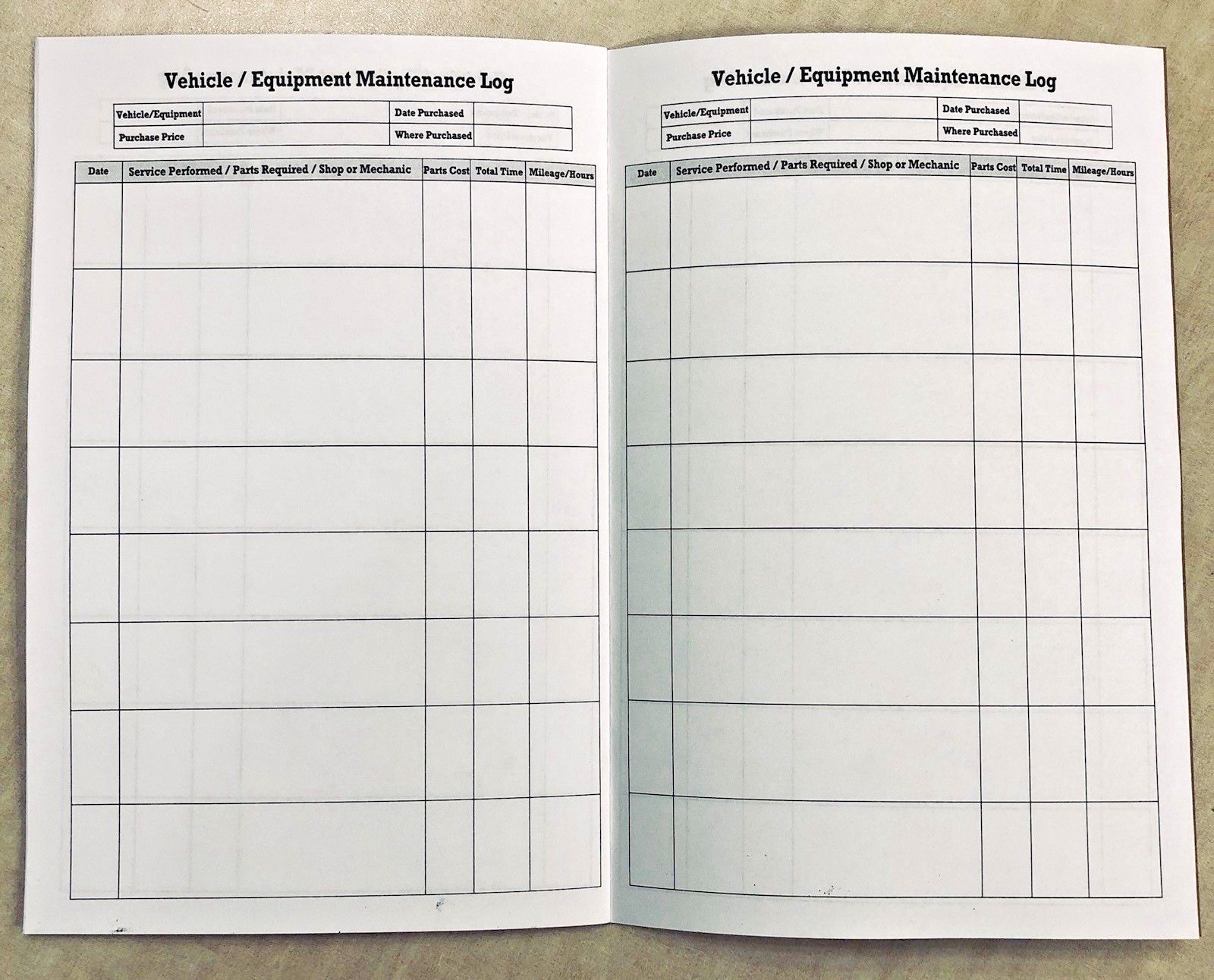 Maintenance Record Service Repair History Book, 5pk Auto Boat Truck