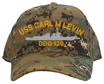 USS Carl M Levin DDG-120 Embroidered Baseball Cap 3 Colors Available