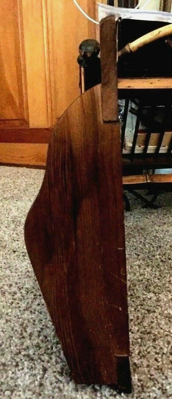 Vtg. Gailstyn Wood & Glass 4-Slot Kitchen Wall Mount Pocket - Glass Front Grains