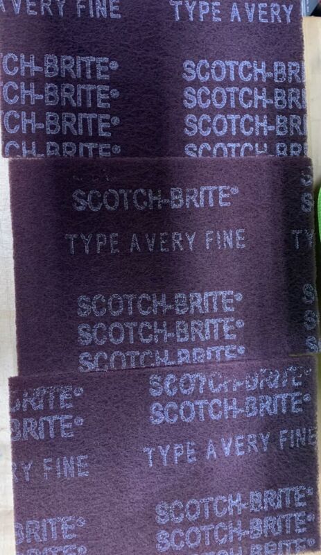 Scotch-Brite A Very Fine Grade Maroon Sanding Hand Pad 6" x 9" New Lot 3