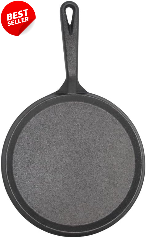 9.5in Cast Iron Comal Preseasoned Flat Griddle Tortilla Arepa Quesadilla - US