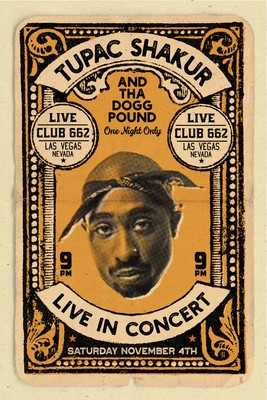 2pac Vintage Poster Tupac フレーム付きポスター 2001 Scorpio Vintage Poster Tupac 2pac Shakur Hip Hop Legend