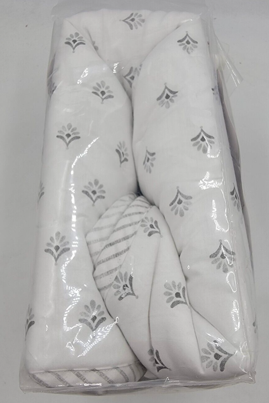 Sky Scallop Reversible Two Euro Pillow Shams 26in x 26in Reflection Gray Button~ - Picture 4 of 11