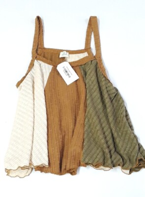 Blue Buttercup Vintage Wash Tri-color Flowing Tank Top. Sz Med Made in USA  NWT