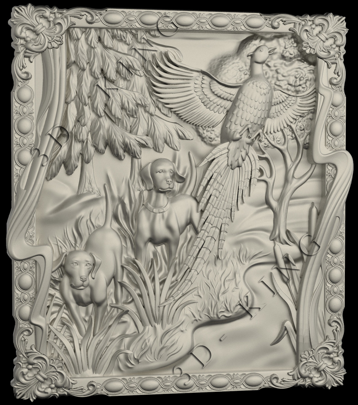 37 PCS 3D STL Models HUNTING FISHING PANELS for CNC Router Aspire 3D Printer