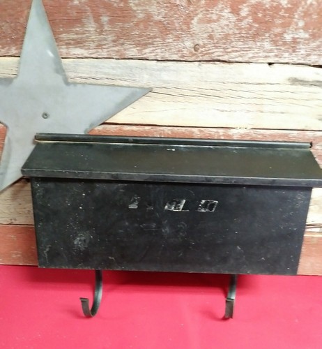Vtg Metal Wall Bin Mail Box W/ Newspaper Holder Country Farm House Decor Retro
