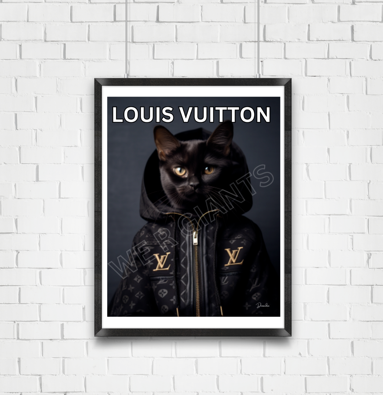 LOUIS VUITTON Black Cat 11 x 17 Print- Louis Vuitton Animal