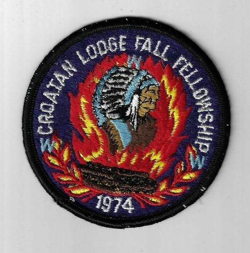 Croatan Lodge 117 1974 Fall Fellowship Patch BLK Bdr East Carolina NC