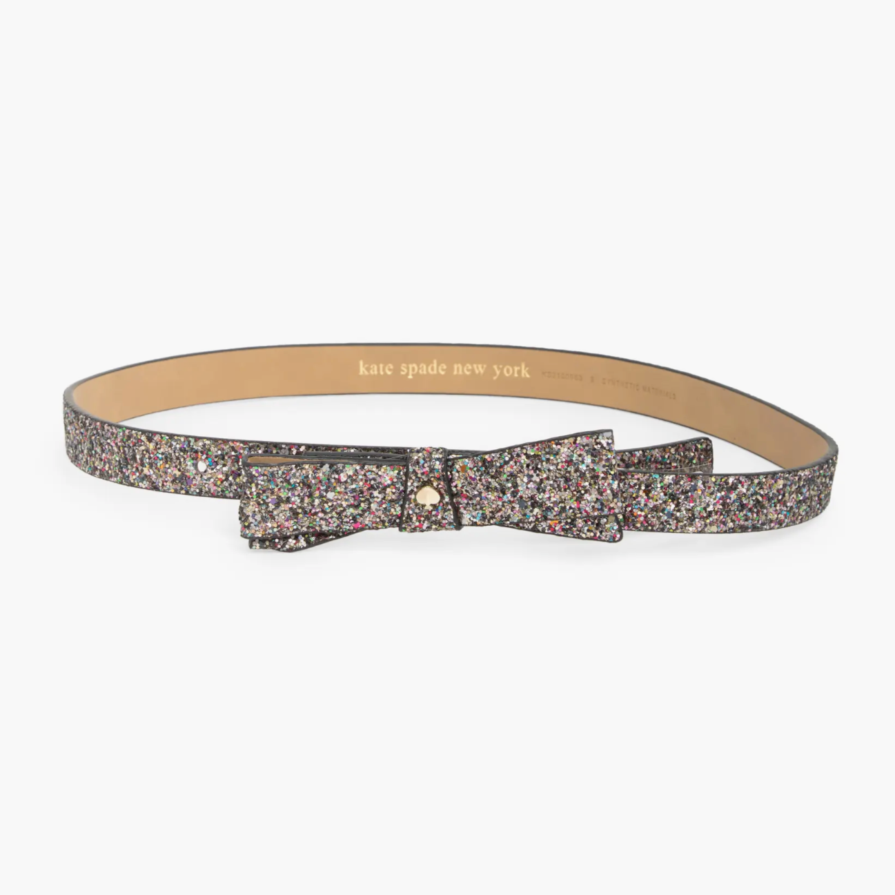 NWT Original KATE SPADE Glitter Bow Leather Belt XL