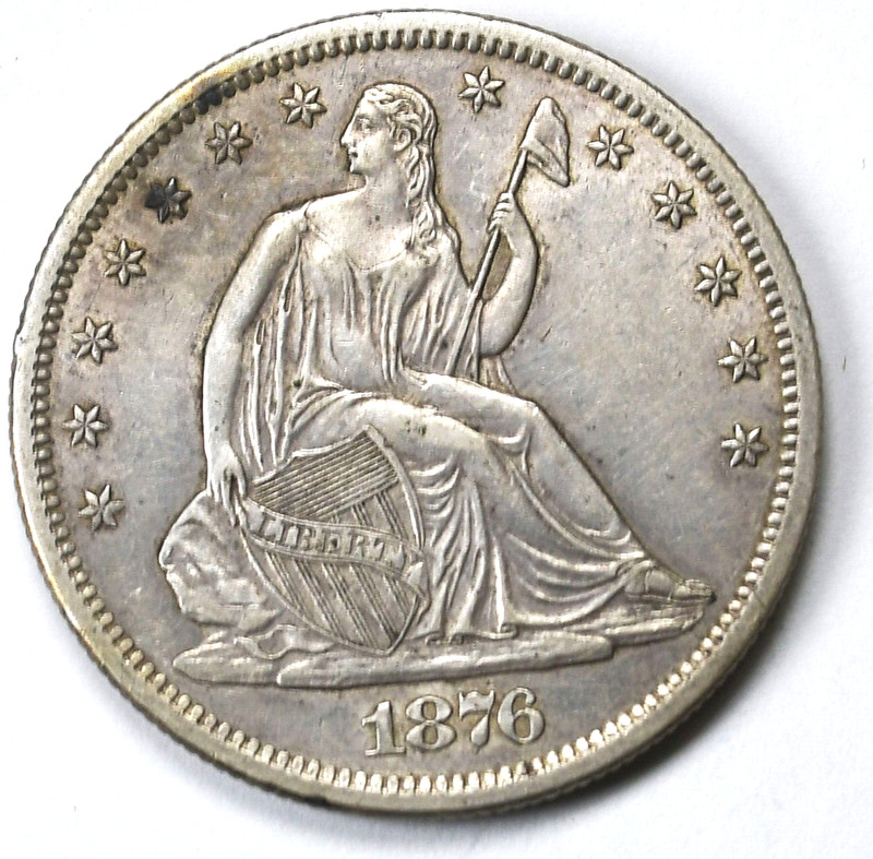 1876 S 50c Seated Liberty Silver Half Dollar Fifty Cents