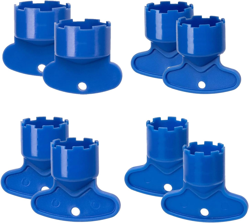 8-Piece Faucet Aerator Key Removal Tool Set - Universal Fit - Blue