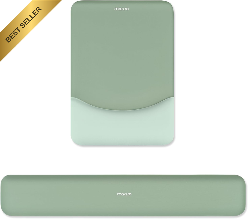 Wrist Rest Support for Mouse Pad&Keyboard Set, Rectangular Ergonomic Mousepad No