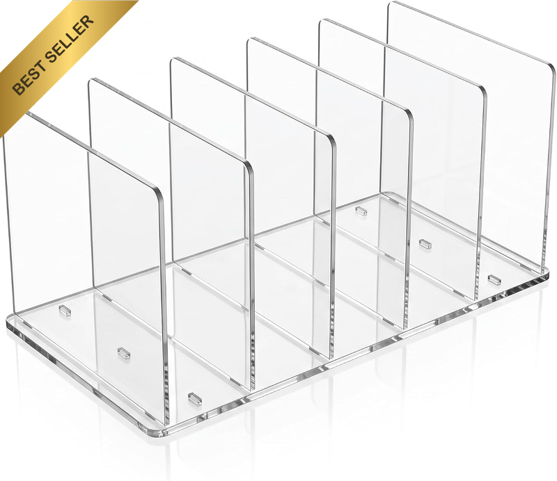 Purse Organiser for Closet, 5 Slot Acrylic Handbag Divider, 6 Pieces