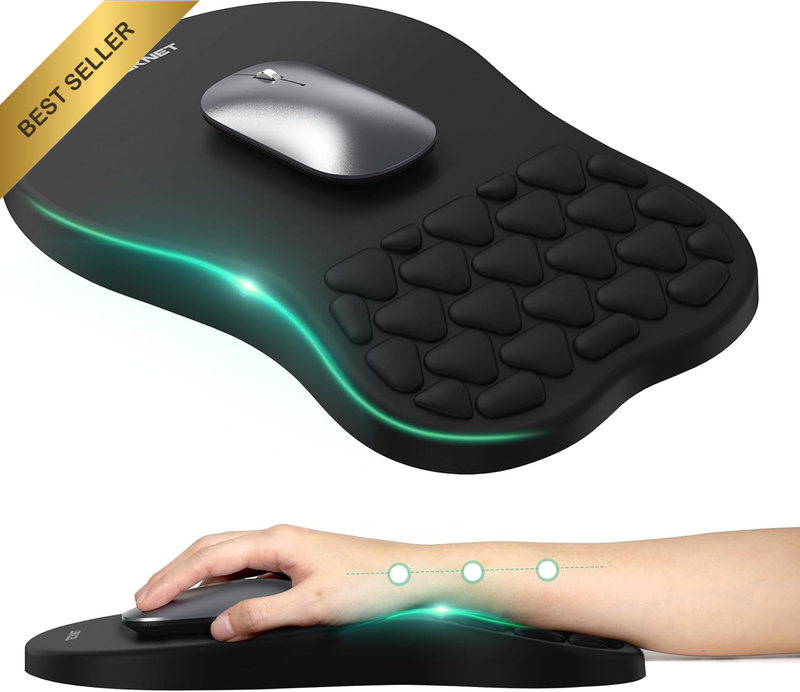 Ergonomic Mouse Pad with Wrist Rest, Soft Mousepad with Massage Design, Memory F