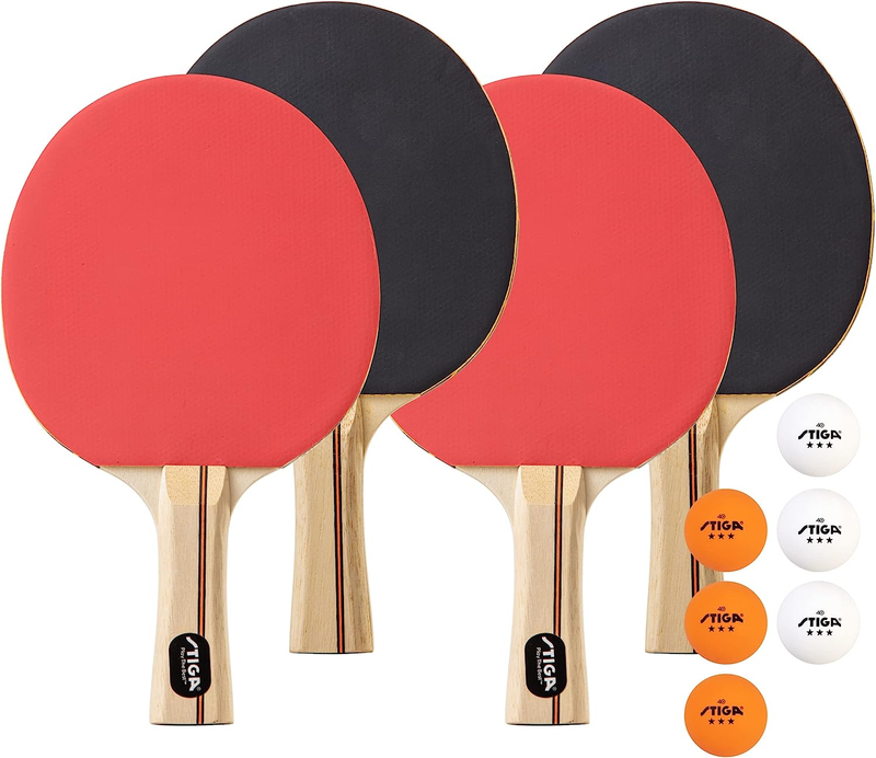 Performance 2 and 4-Player Ping Pong Paddle Set - Includes Performance Level Tab