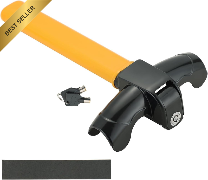 Anti-Theft Steering Wheel Lock, Heavy-Duty Security Lock with Adjustable Clamp,