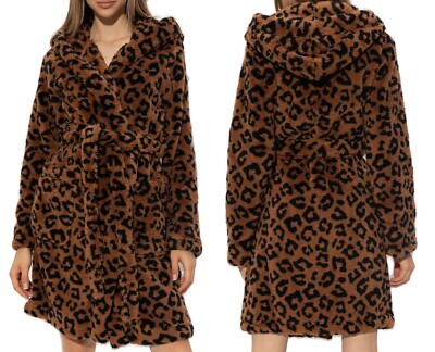 New 100% Genuine UGG Women's Aarti UGGFluff  Printed Robe, Cozy Warm Jacket Coat