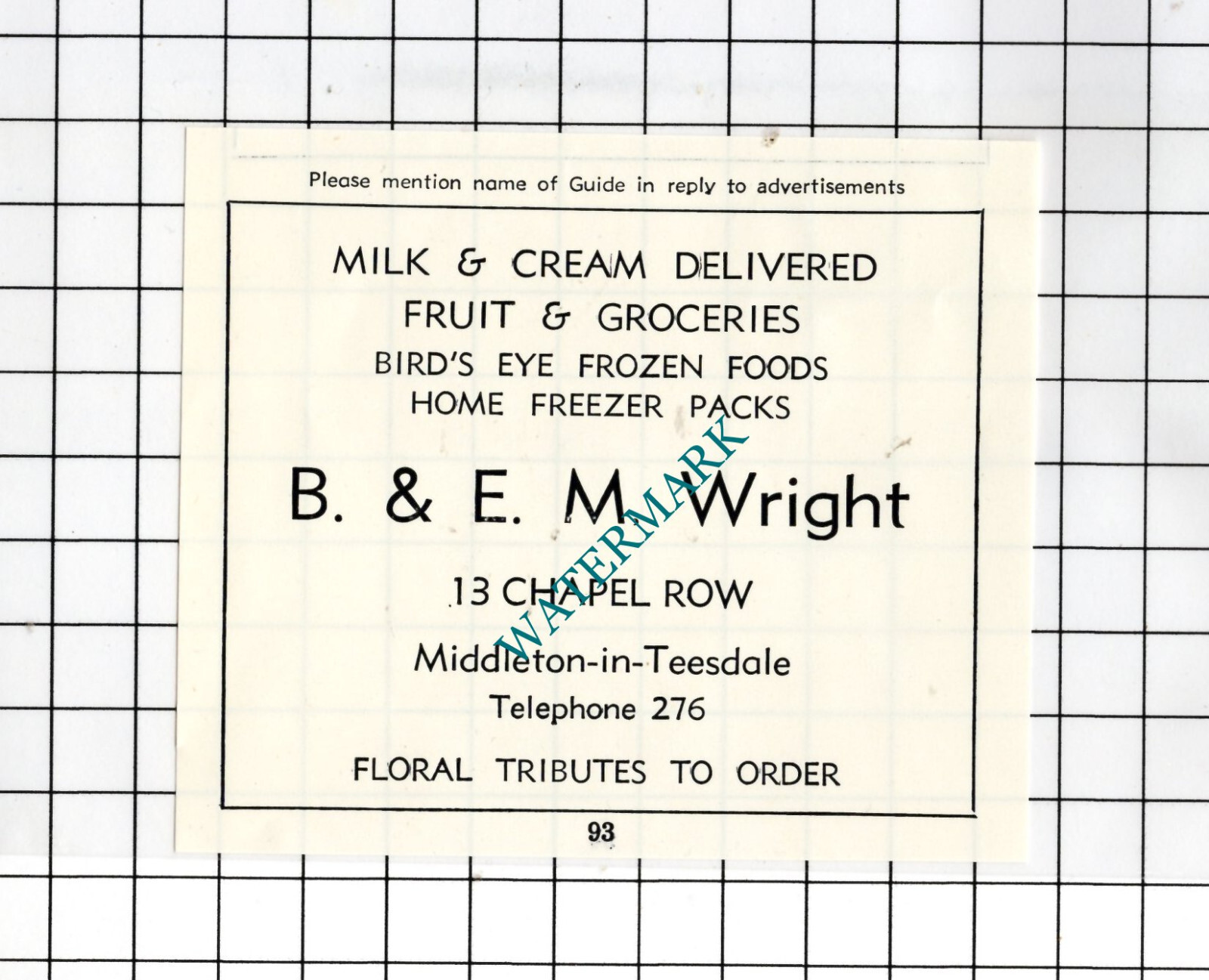B & E M Wright 13 Chapel Row Middleton-in-Teesd...