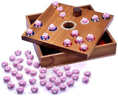 Pig Hole - 2. Wahl Big Hole Schweinchenspiel Würfelspiel Gesellschaftsspiel Holz