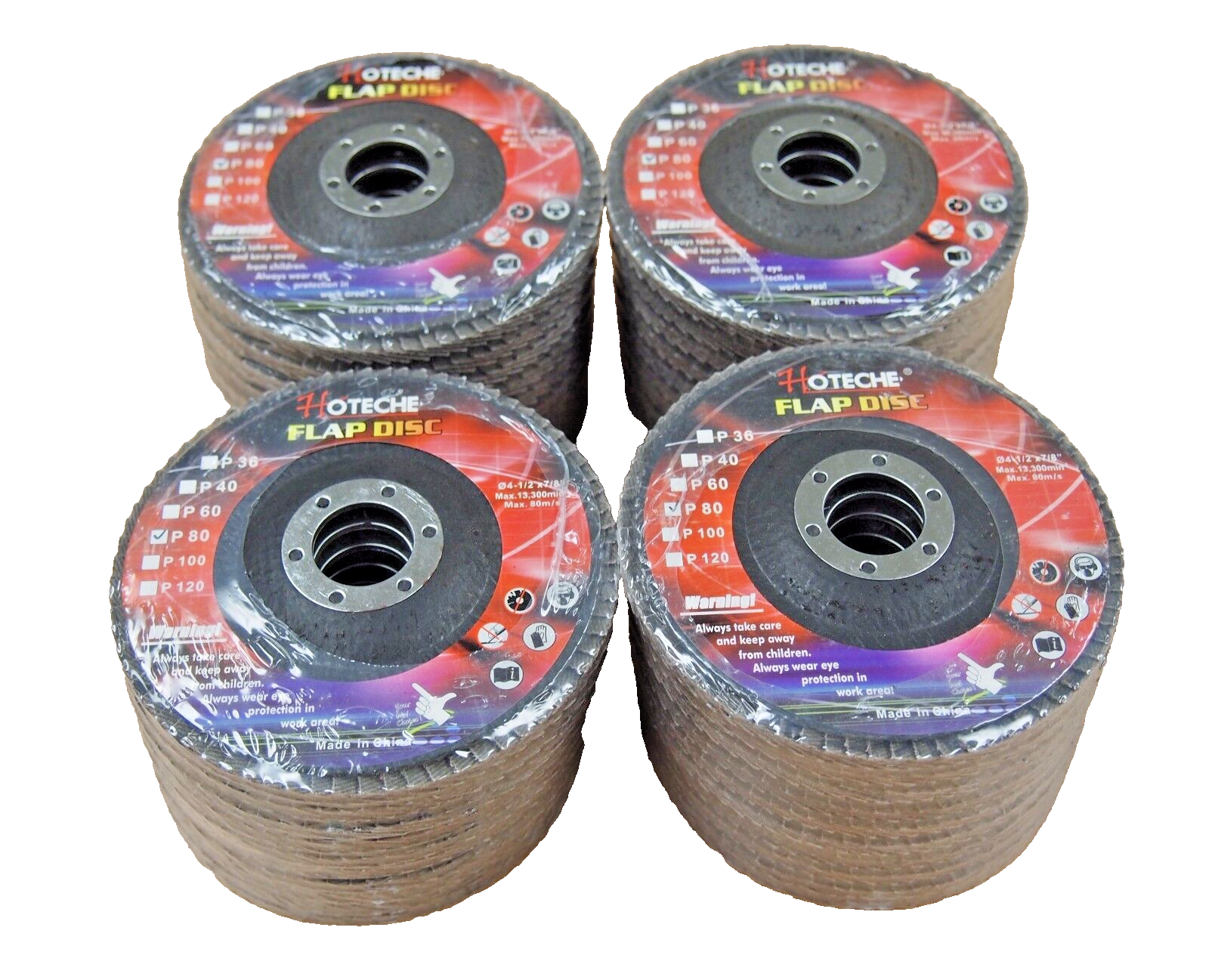 Lot of (40) Aluminum Oxide Flap Disc Grinding wheel 4-1/2"x7/8", 80 Grit 550308