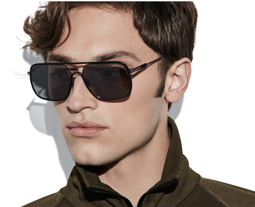 Pre-owned Tom Ford Cliff-02 Ft1015 12c Limited Edition Sunglasses Black Frame 60mm In Gray