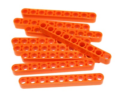 LEGO Technic - 9 x Studless Beams - 9L - Liftarms - Orange - New - (EV3, 40490)