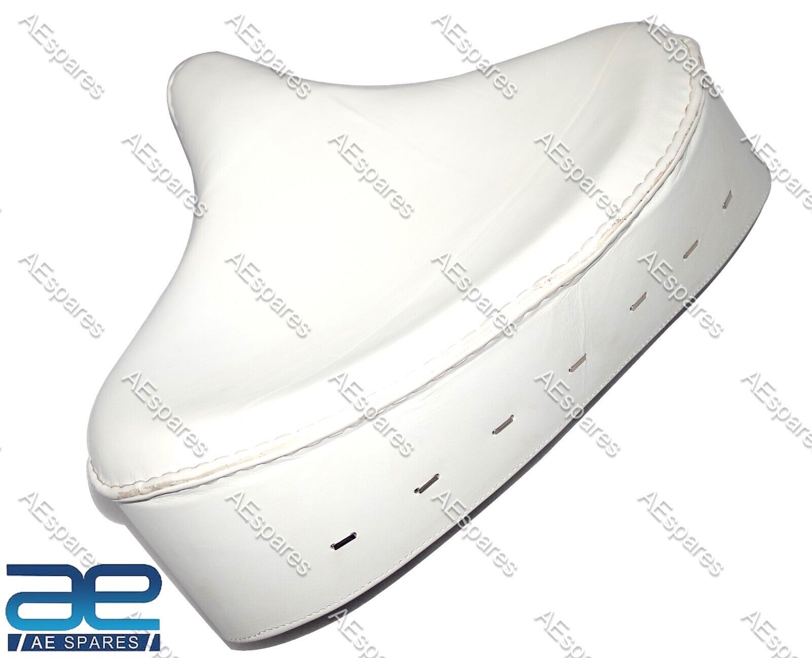 Police Solo Seat Leather White For Harley Shovelhead Bobber Chopper  