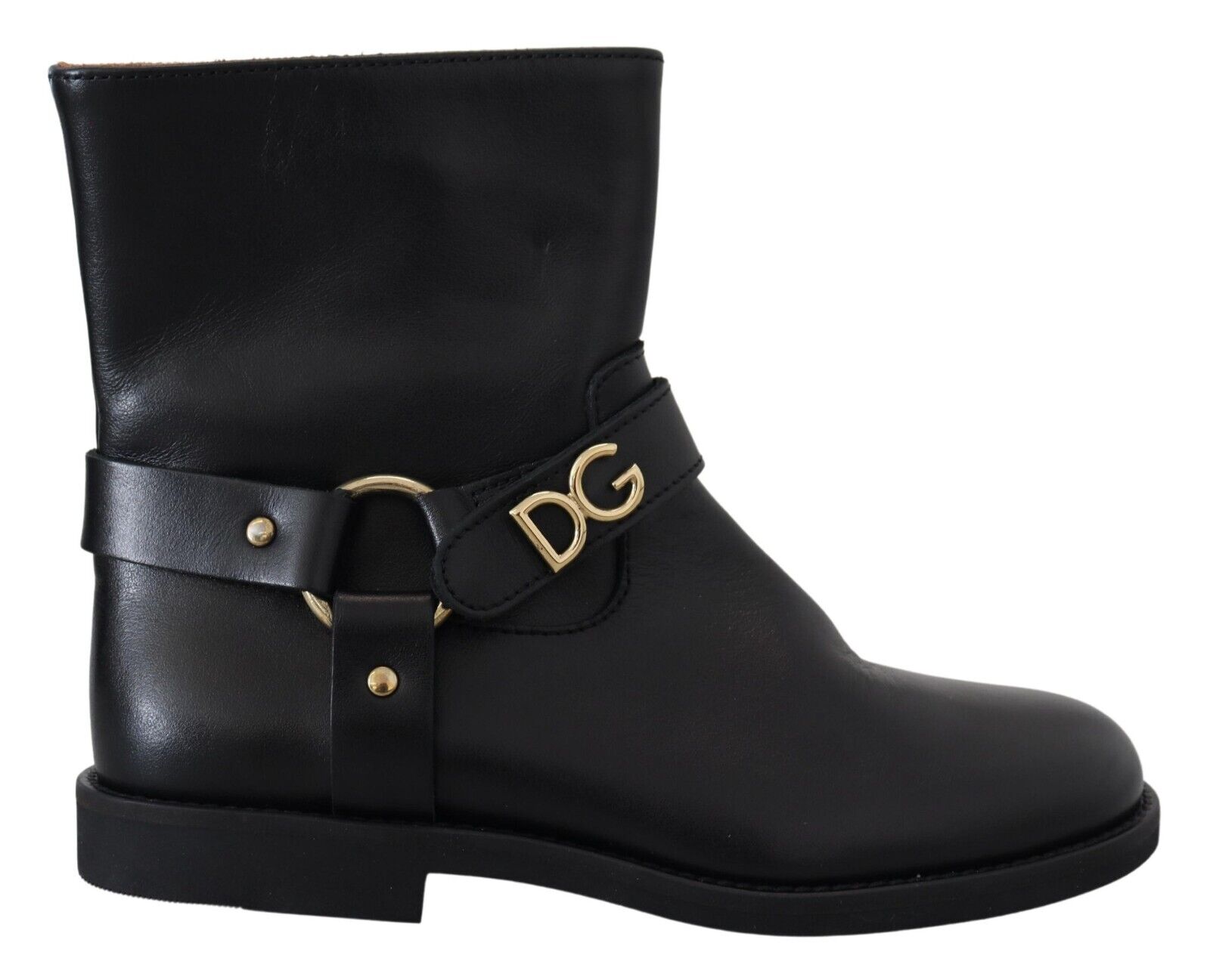 DOLCE & GABBANA Детская обувь Черные кожаные высокие сапоги EU31/US13,5 Рекомендуемая розничная цена 560 долларов США