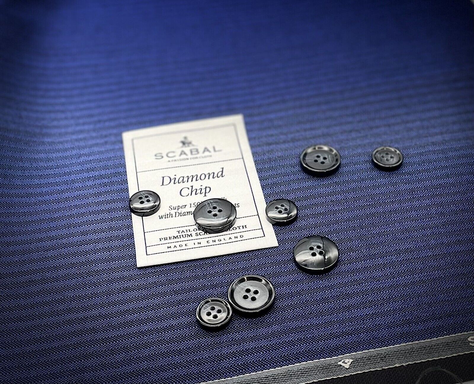 Diamond Chip Suiting Fabric, Made By Scabal, super 150s Wool Diamond Chip Suiting Fabric, Made By Scabal, super 150s Wool