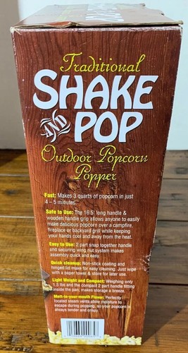 Traditional Shake and Pop Outdoor Popcorn Popper Maker Campfire Camping