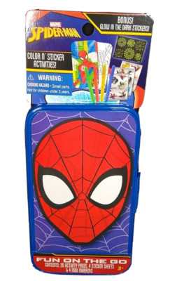 NEW SPIDERMAN Fun on the GO! Activity Sheets, Stickers and Markers  Ages 3+