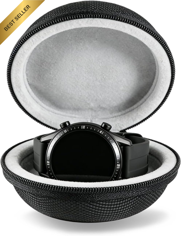 Travel Watch Case for Wristwatches & Smart Watches up to 50Mm, Crush-Proof Hard
