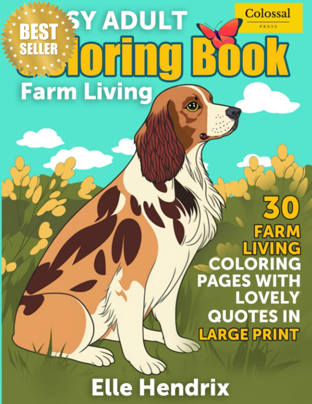 Farm Coloring Book - Easy Adult Coloring Book for Women.: Easy Coloring Book for