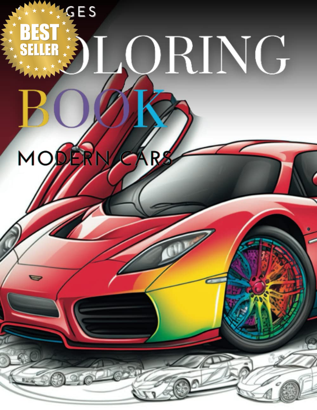 Coloring Book Modern Car: a Collection of 88 Cool Supercars | Relaxation Colorin