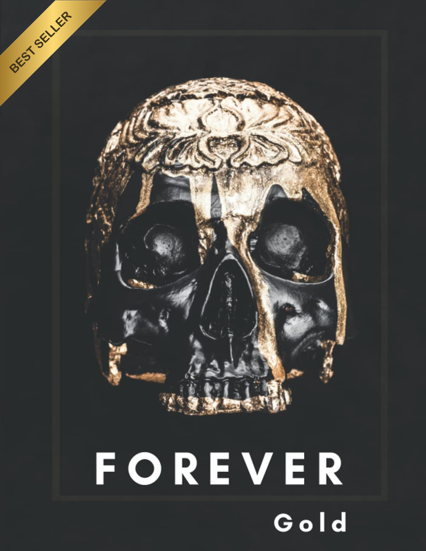 Black Gold Skull Decorative Book Coffee Table Luxury Display Decor