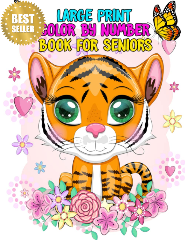 Large Print Color by Number Book for Seniors: Easy Large Print Color by Number C