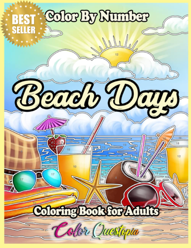 Color by Number Beach Days Coloring Book for Adults: Numbered Designs for Relaxa