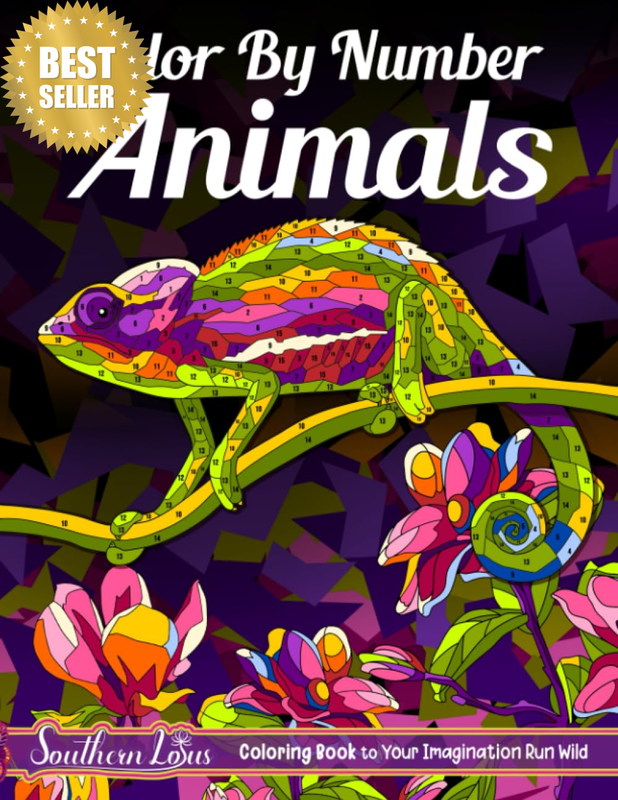 Color by Number Animals: Large Print Animal Coloring Books for Adults to Enjoy R